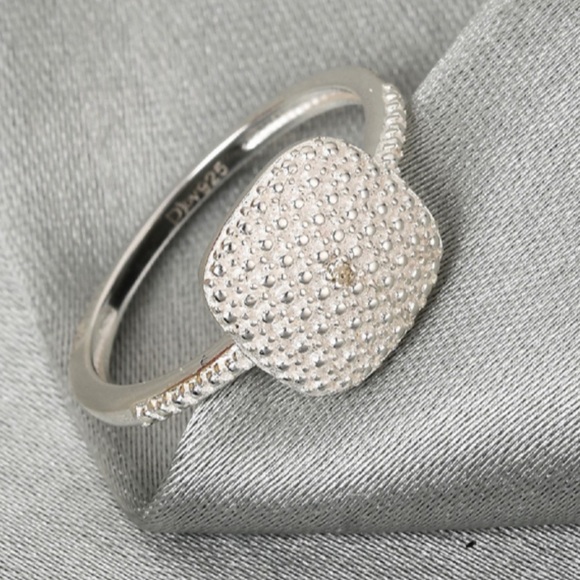 Vibrant Square Diamond Accent Cluster Ring in Sterling Silver - Picture 1 of 8